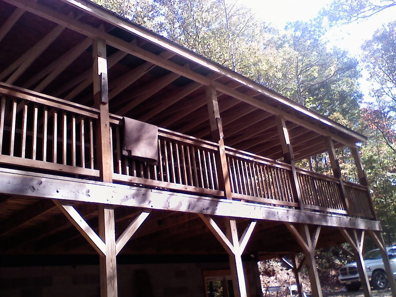 Timber framing under a new elevated porch and deck — Roof Leak Repair in Seabrook by Roofing Brothers